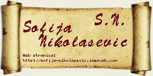 Sofija Nikolašević vizit kartica